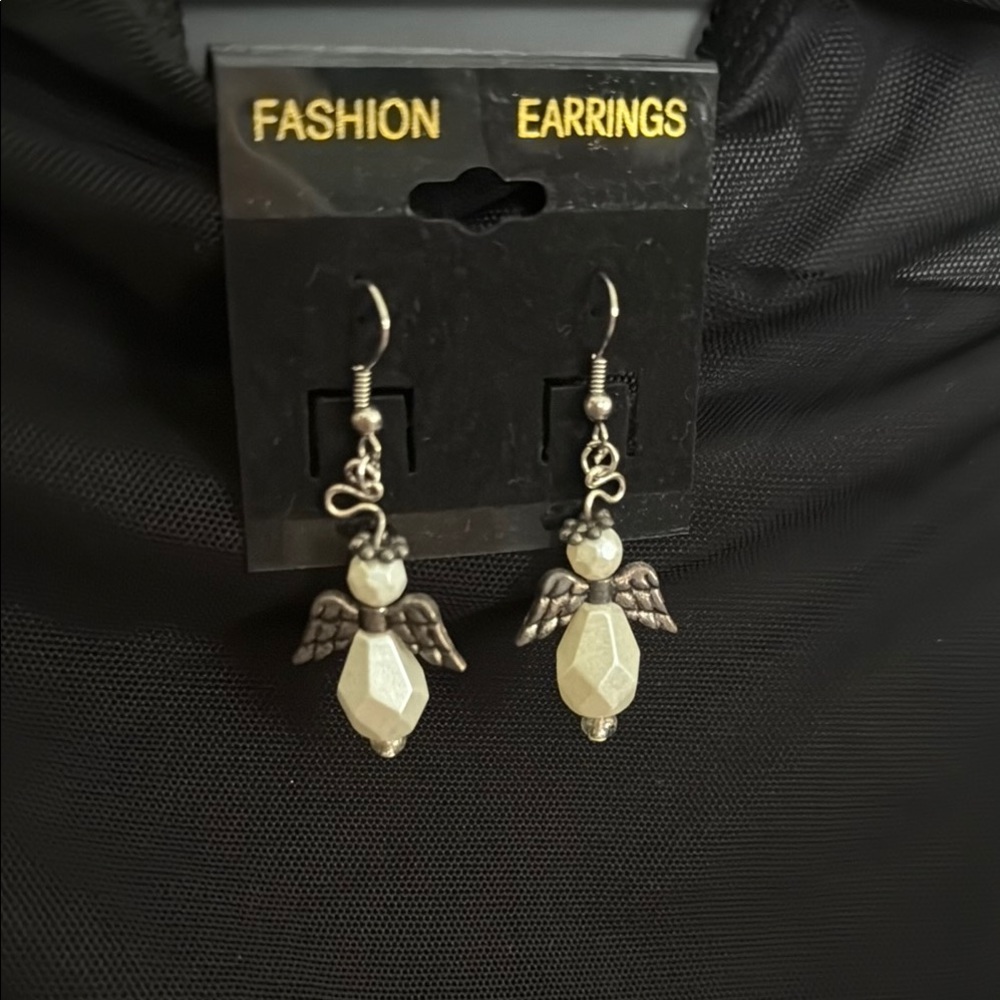 Silver Angel Wing Earrings